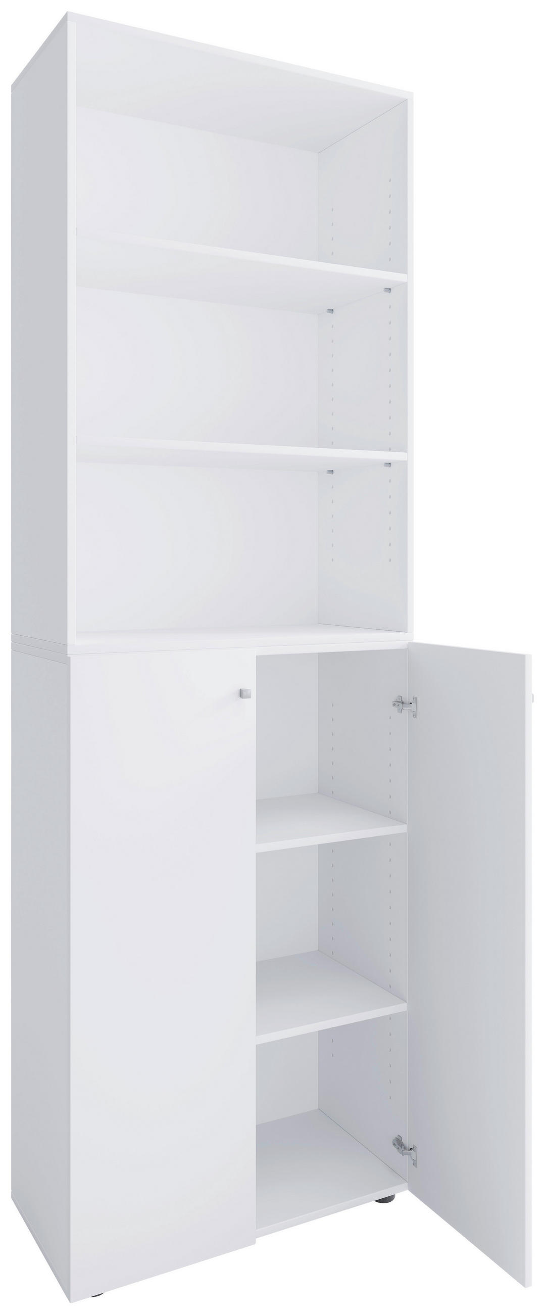 SCHUHSCHRANK Lona  in 70/220/40 cm  - Weiss/Silberfarben, Design, Holzwerkstoff/Kunststoff (70/220/40cm) - MID.YOU