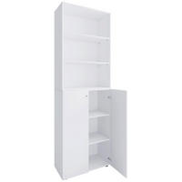 SCHUHSCHRANK Lona  in 70/220/40 cm  - Silberfarben/Schwarz, Design, Holzwerkstoff/Kunststoff (70/220/40cm) - MID.YOU