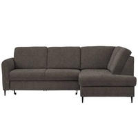 ECKSOFA in Chenille Graubraun  - Graubraun/Schwarz, Modern, Holz/Textil (241/184cm) - Carryhome