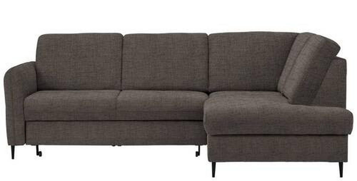 ECKSOFA in Chenille Graubraun  - Graubraun/Schwarz, Modern, Holz/Textil (241/184cm) - Carryhome