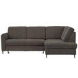 ECKSOFA in Chenille Graubraun  - Graubraun/Schwarz, MODERN, Holz/Textil (241/184cm) - Carryhome