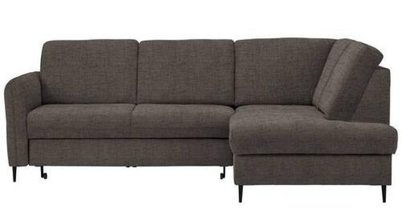 ECKSOFA in Chenille Graubraun  - Graubraun/Schwarz, MODERN, Holz/Textil (241/184cm) - Carryhome