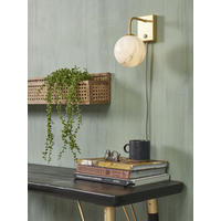 WANDLEUCHTE Carrara Globus 12 cm  - Goldfarben/Weiß, Basics, Glas/Metall (12cm) - It's about Romi