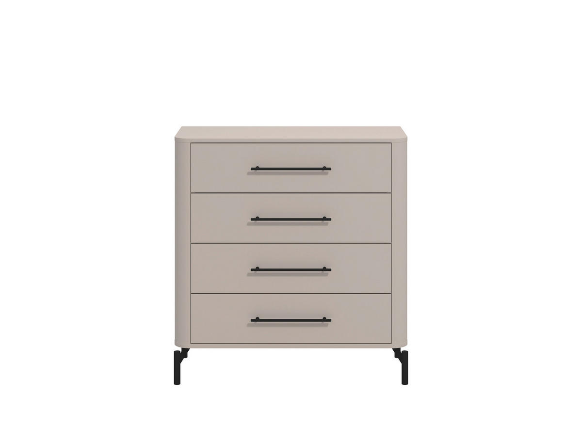 KOMÓD 90/94/40 cm  - fekete/kasmír, Basics, műanyag/faalapú anyag (90/94/40cm) - Carryhome
