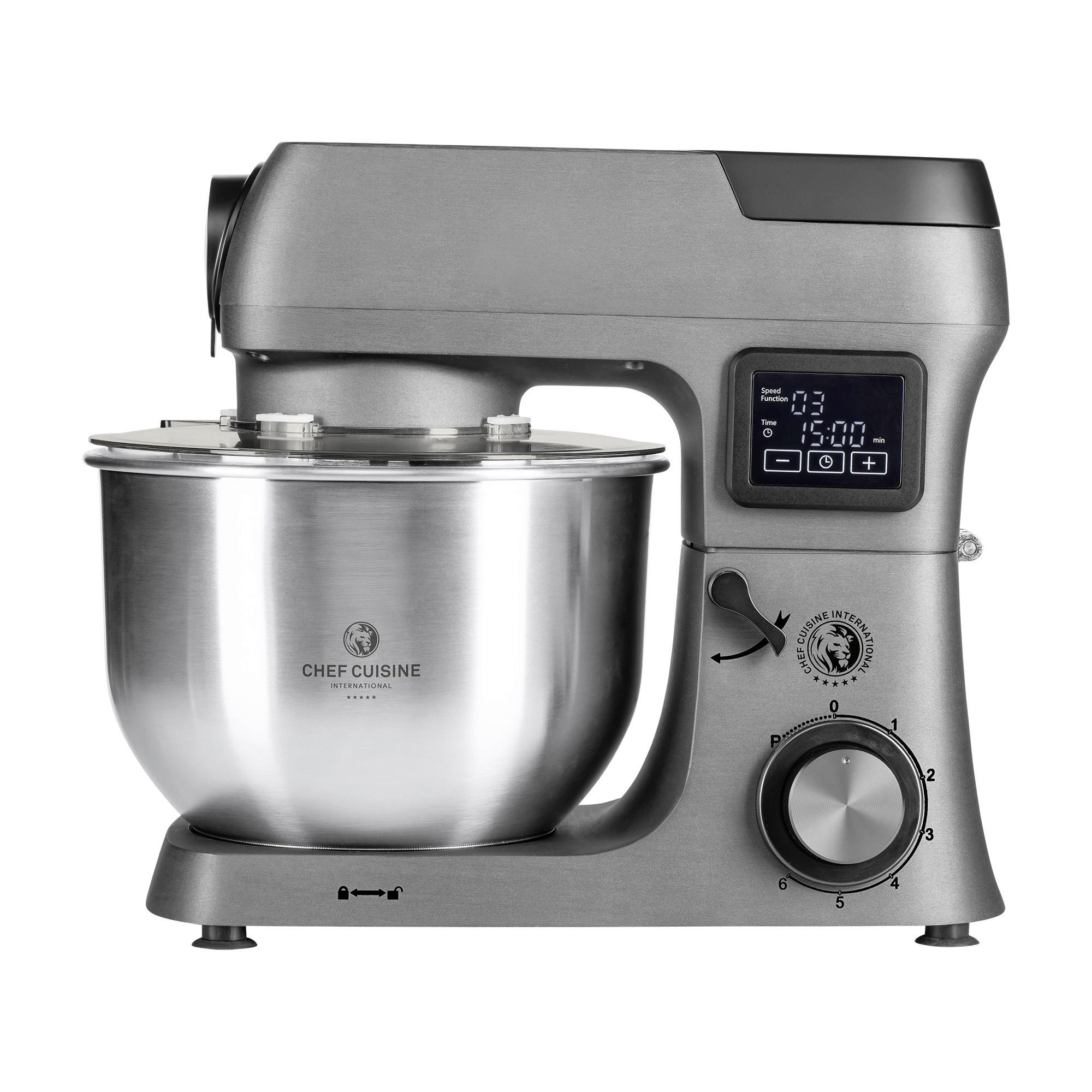 MULTI-KÜCHENMASCHINE Chef Cuisine Küchenmaschine  - Edelstahlfarben/Dunkelgrau, Basics, Kunststoff/Metall (24/37/31.5cm) - CHEF CUISINE