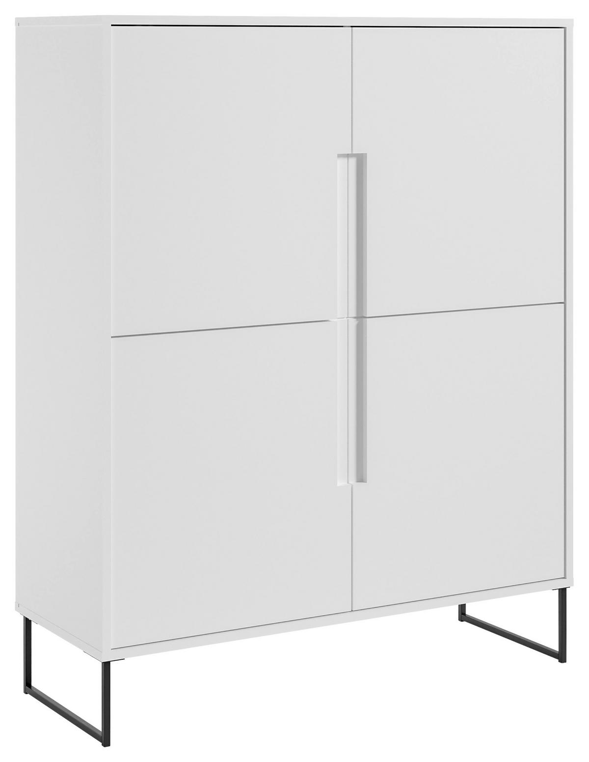 HIGHBOARD 101/125/38 cm  - Weiss/Schwarz, Konventionell, Holzwerkstoff/Metall (101/125/38cm) - Hom`in