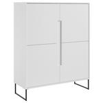 HIGHBOARD  in 101/125/38 cm  - Schwarz/Weiß, KONVENTIONELL, Holzwerkstoff/Metall (101/125/38cm) - Hom`in