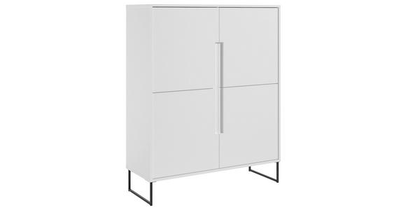 HIGHBOARD  in 101/125/38 cm  - Schwarz/Weiß, KONVENTIONELL, Holzwerkstoff/Metall (101/125/38cm) - Hom`in