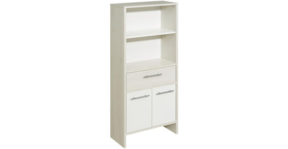 MIDISCHRANK 62/136,2/28 cm - Alufarben/Weiß, KONVENTIONELL, Holzwerkstoff (62/136,2/28cm) - Carryhome