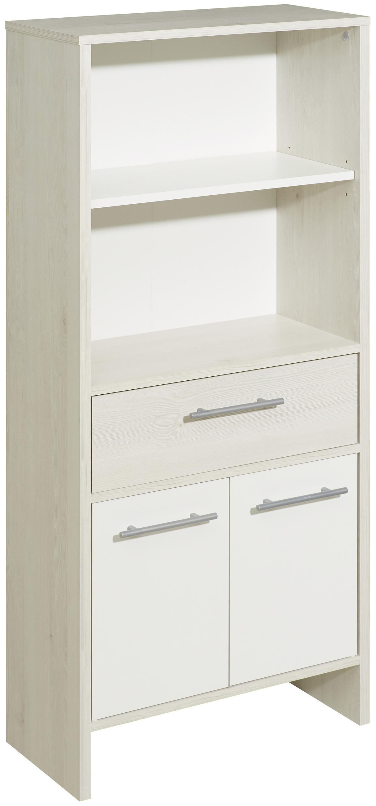 MIDISCHRANK 62/136,2/28 cm - Alufarben/Weiß, KONVENTIONELL, Holzwerkstoff (62/136,2/28cm) - Carryhome