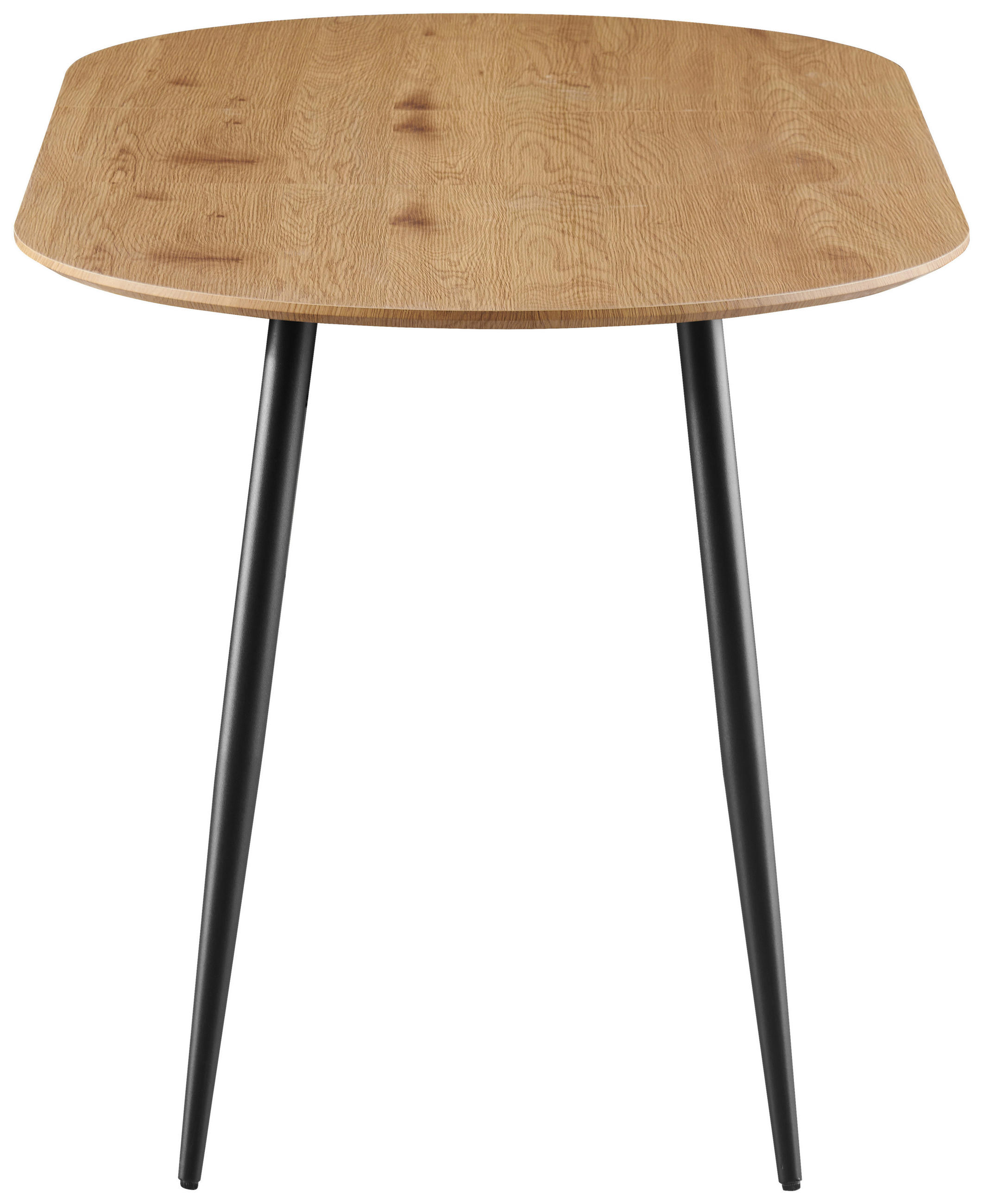 ESSTISCH oval Eichefarben  - Eichefarben/Schwarz, KONVENTIONELL, Holzwerkstoff/Metall (120-160/75/80cm) - MID.YOU