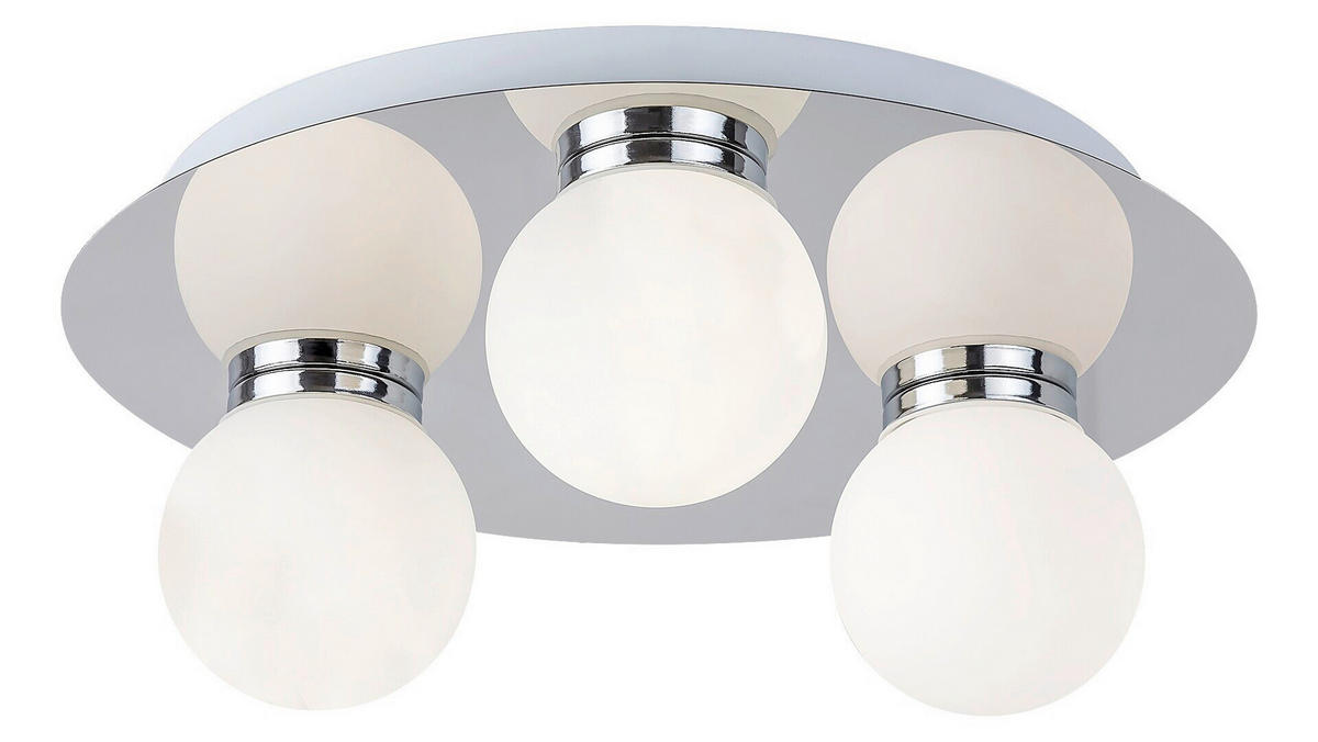 KOUPELNOVÉ STROPNÍ SVÍTIDLO, 78/30 cm  - bílá/barvy chromu, Basics, kov/sklo (78/30cm)