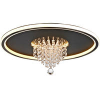 LED-DECKENLEUCHTE Las Vegas 50/20 cm   - Schwarz, LIFESTYLE, Glas/Kunststoff (50/20cm) - Novel