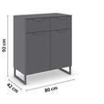 KOMMODE  in 80/81/42 cm  - Dunkelgrau, Design, Holzwerkstoff/Metall (80/81/42cm) - Carryhome