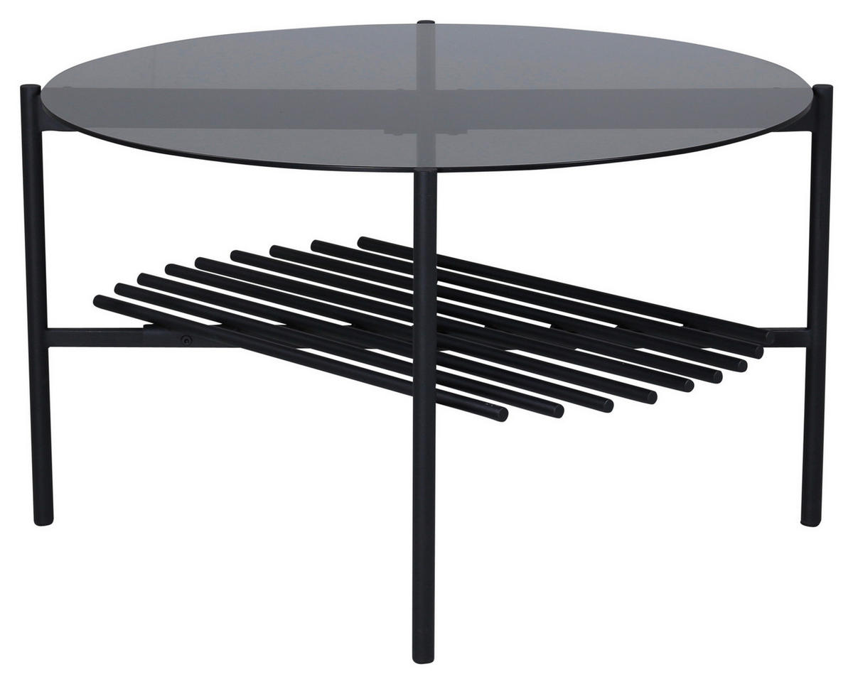 COUCHTISCH in Metall, Glas 80/80/45 cm  - Schwarz, Design, Glas/Metall (80/80/45cm) - Livetastic