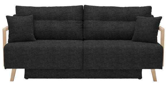 SCHLAFSOFA in Textil Anthrazit - Anthrazit/Naturfarben, KONVENTIONELL, Holz/Textil (200/92/95cm) - Venda