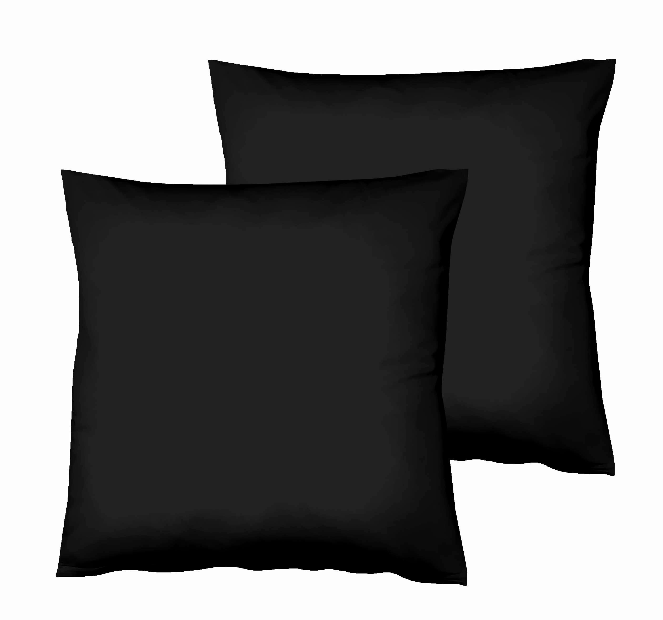 Fleuresse Kopfkissenbezug Schwarz 80x80 cm