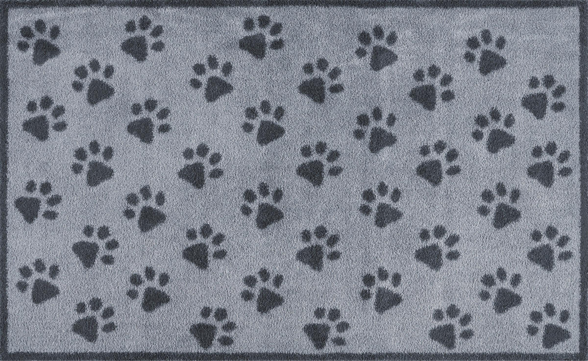 FLACHWEBETEPPICH 75/120 cm Paws Grey Grau  - Grau, Design, Kunststoff/Textil (75/120cm) - wash+dry