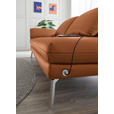 RÉCAMIERE in Echtleder Cognac  - Chromfarben/Cognac, Design, Leder/Metall (209/85-109/95-16cm) - Dieter Knoll