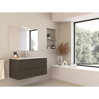 BADEZIMMER 3-teilig  in  - Weiß Hochglanz/Bronzefarben, Trend, Keramik/Holzwerkstoff (100/138/46cm) - Belluti