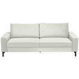 3-SITZER-SOFA in Flachgewebe Weiß  - Schwarz/Weiß, Design, Textil/Metall (218/86/97cm) - Hom`in