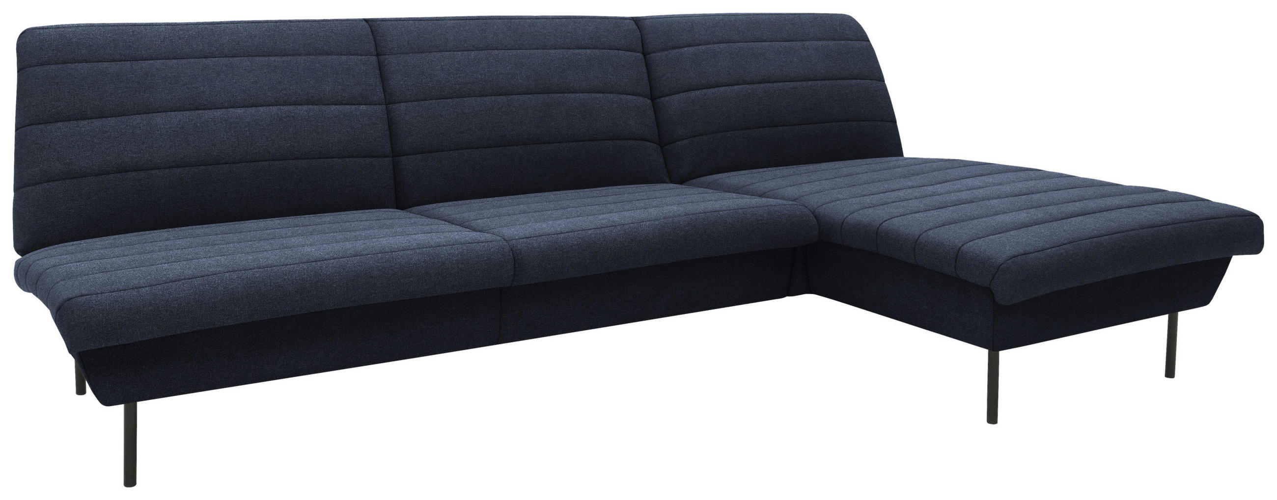 ECKSOFA Looks IX Blau Webstoff  - Blau/Schwarz, Design, Textil/Metall (274/168cm) - LOOKS by W.Joop