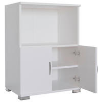MEHRZWECKSCHRANK 60/85/45 cm  - Weiss/Silberfarben, Design, Holzwerkstoff/Kunststoff (60/85/45cm) - MID.YOU