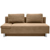 SCHLAFSOFA Flachgewebe Hellbraun  - Chromfarben/Hellbraun, Design, Holz/Textil (205/77-93/99cm) - Novel