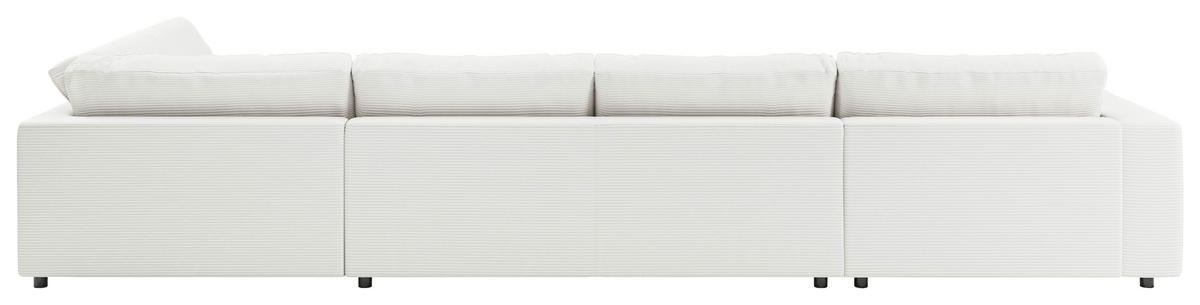 WOHNLANDSCHAFT Weiß Cord  - Schwarz/Weiß, Design, Kunststoff/Textil (190/425/224cm) - Pure Home Lifestyle