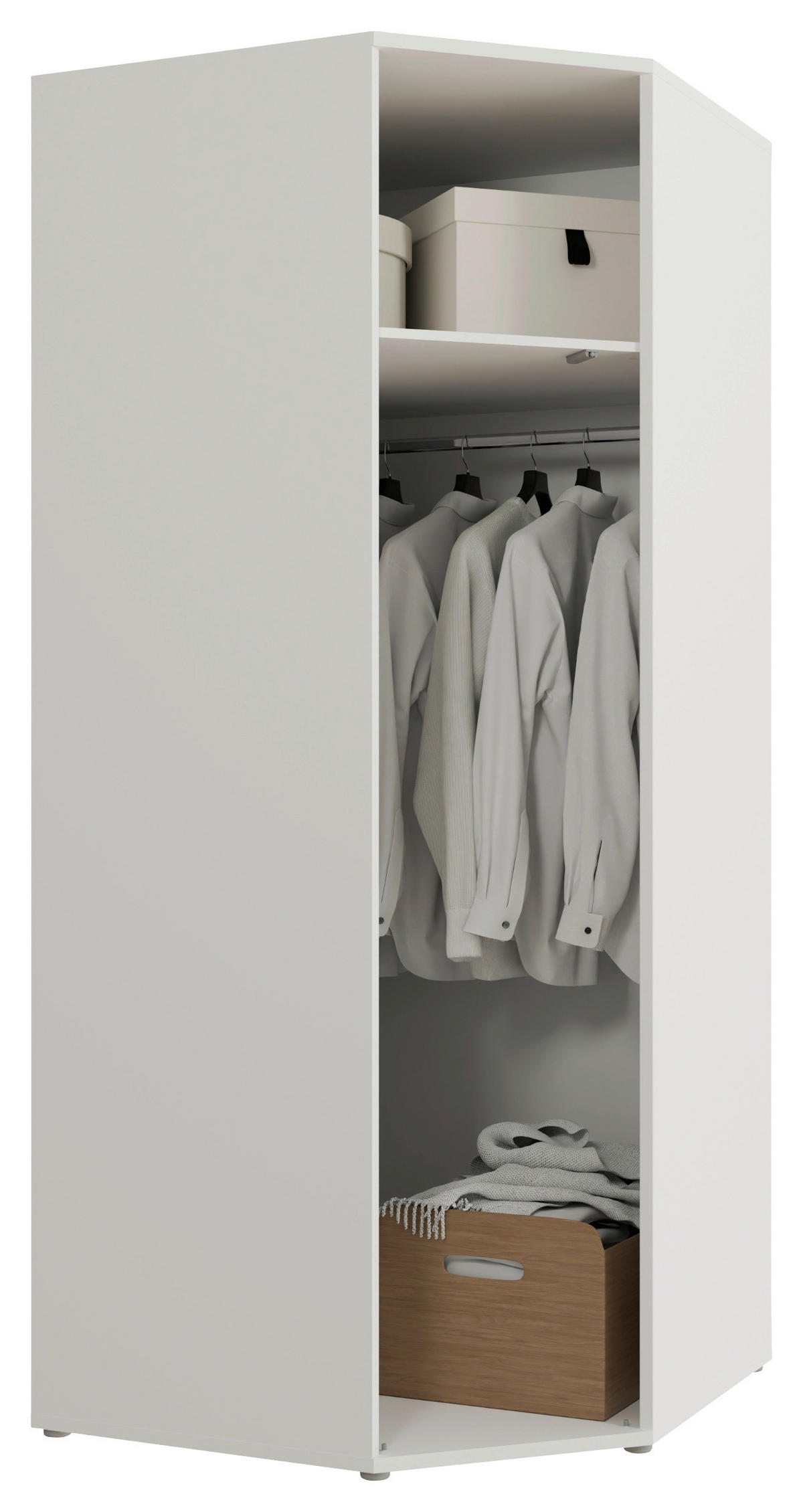 ECKKLEIDERSCHRANK 92/214/92 cm Weiß  - Weiß, Trend, Holzwerkstoff (92/214/92cm) - Carryhome