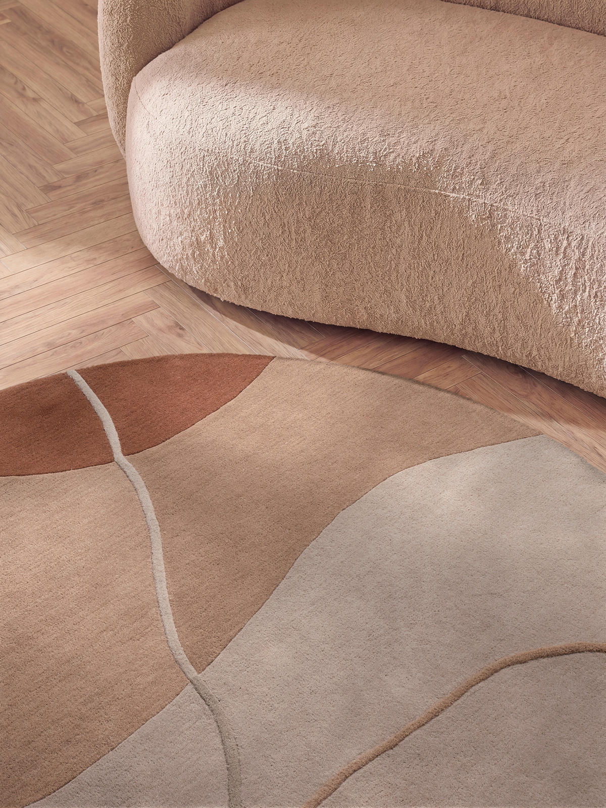 WOLLTEPPICH 200 cm Kollektion 1876 Arteo Creme, Rosa rund  - Creme/Rosa, Basics, Textil (200cm) - Villeroy & Boch