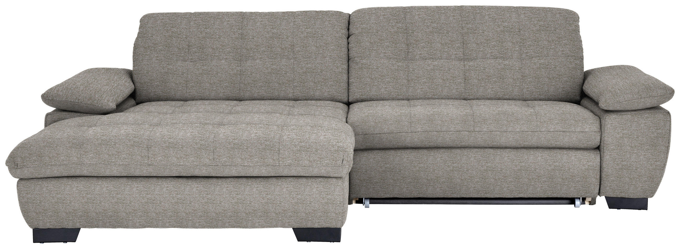 ECKSOFA  in Webstoff Grau  180/265 cm  - Schwarz/Grau, Design, Textil/Metall (180/265cm) - Carryhome