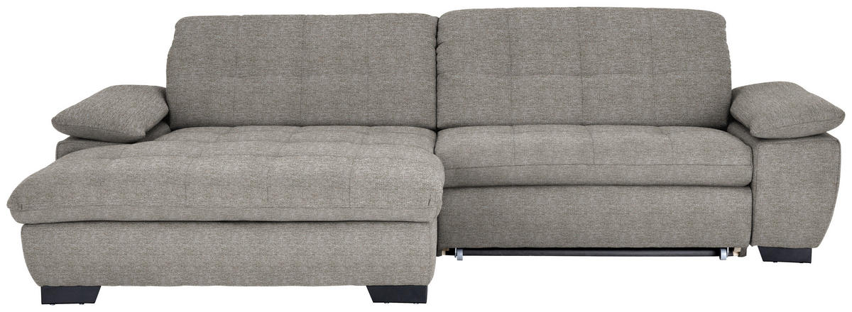ECKSOFA  in Webstoff Grau  180/265 cm  - Schwarz/Grau, Design, Textil/Metall (180/265cm) - Carryhome
