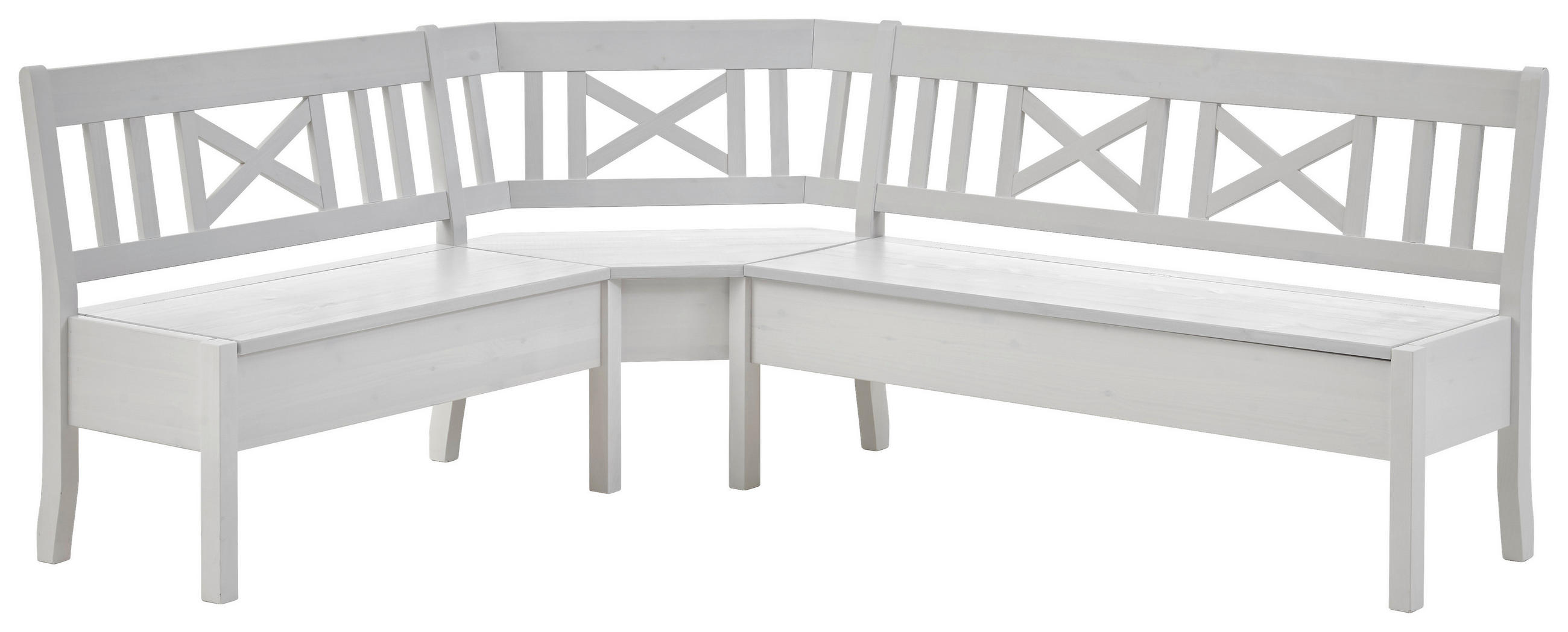 ECKBANK 213/170 cm Weiß Kiefer massiv   - Weiß, ROMANTIK / LANDHAUS, Holz (213/170cm) - Boxxx