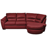 ECKSOFA  in Kombination Echtleder/Lederlook Rot  273/194 cm  - Rot, KONVENTIONELL, Leder (273/194cm) - Livetastic