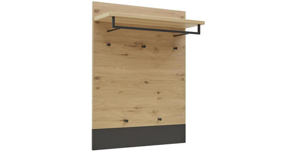 GARDEROBENPANEEL 80/106/27 cm - Eichefarben/Schwarz, Design, Holz (80/106/27cm) - Dieter Knoll