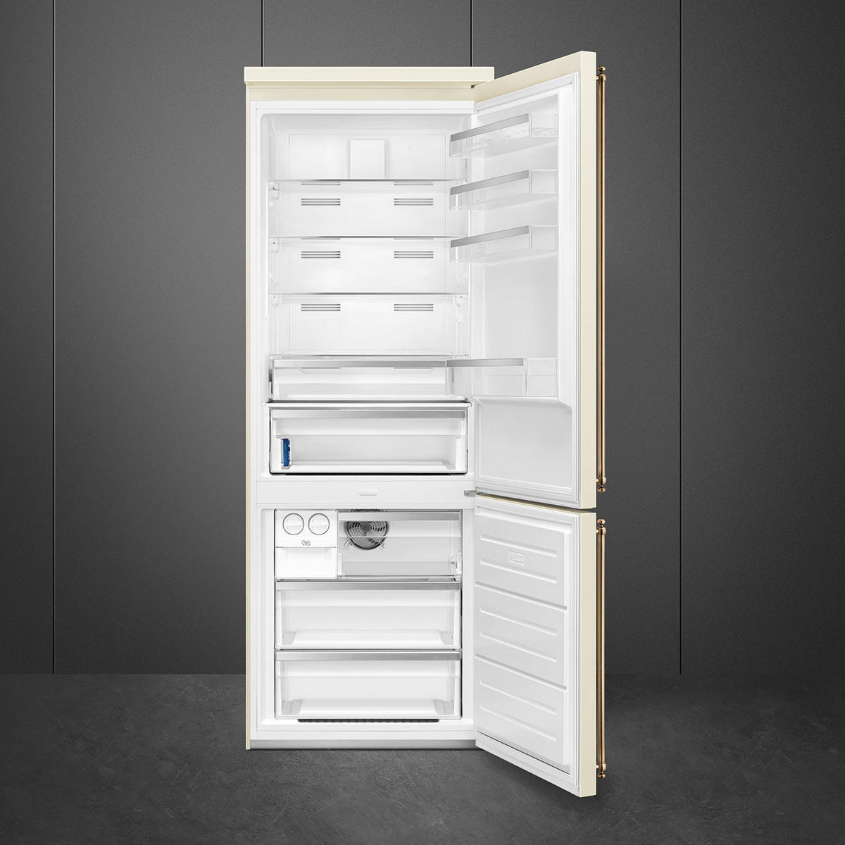KÜHL-GEFRIER-KOMBINATION FA8005RPO5  - Creme, Basics, Glas/Metall (70,4/195,5/70,4cm) - SMEG
