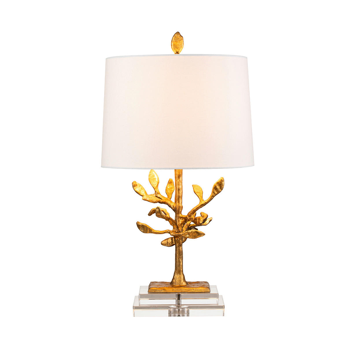 TISCHLEUCHTE - Weiss, Konventionell, Textil/Metall (35.5/66.2cm) - Elstead Lighting