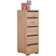 KOMMODE , 40/120/48 cm, 5 Schublade(n)  - Eichefarben/Anthrazit, Design, Holzwerkstoff/Kunststoff (40/120/48cm) - Carryhome