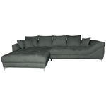 ECKSOFA in Chenille Dunkelgrau  227/329 cm  - Chromfarben/Dunkelgrau, KONVENTIONELL, Textil/Metall (227/329cm) - Carryhome