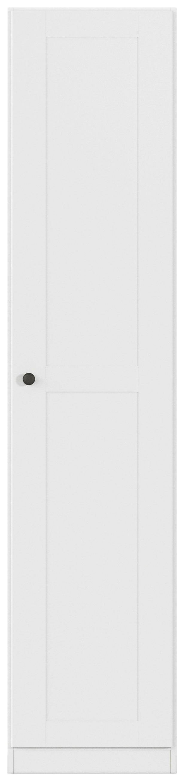 DREHTÜRENSCHRANK 47/210/54 cm,  in Weiß, 1-türig  - Schwarz/Weiß, KONVENTIONELL, Holzwerkstoff/Kunststoff (47/210/54cm) - home24