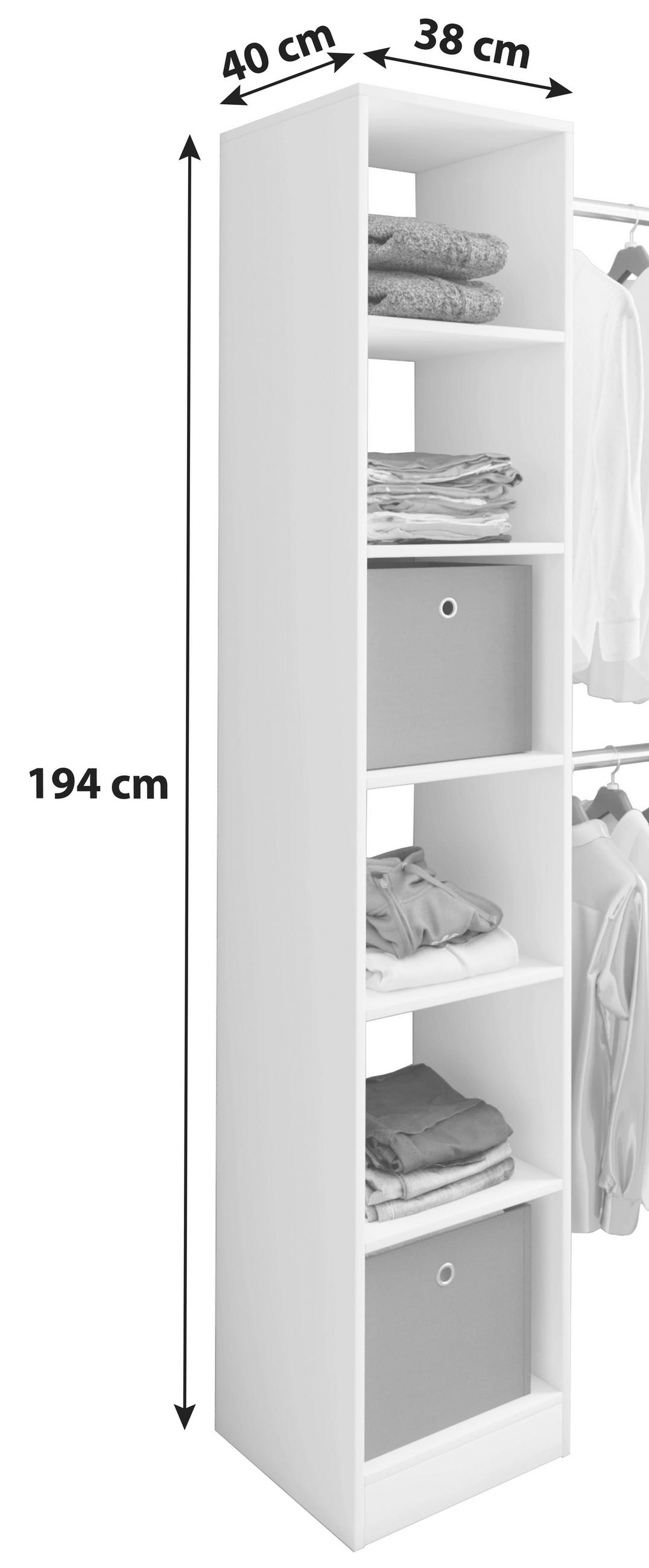 SNEDTAK HYLLA i vit  - vit, Basics, metall/trämaterial (188/194/40cm) - MID.YOU