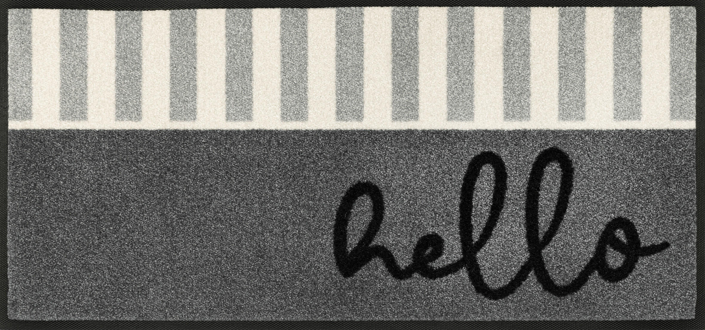 LÄUFER 35/75 cm Hello Stripes  - Grau, Design, Kunststoff/Textil (35/75cm) - wash+dry