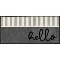 LÄUFER 35/75 cm Hello Stripes  - Grau, Design, Kunststoff/Textil (35/75cm) - wash+dry
