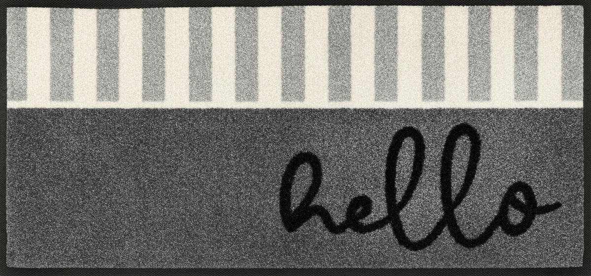 LÄUFER 35/75 cm Hello Stripes  - Grau, Design, Kunststoff/Textil (35/75cm) - wash+dry