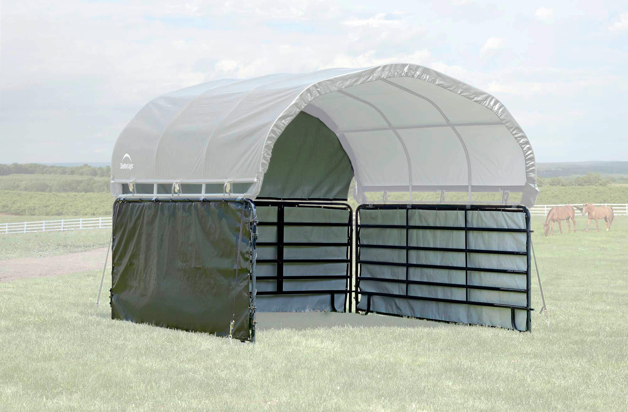 ZELTGARAGE SEITENTEILE  - Dunkelgrün, Basics, Kunststoff (370/150cm) - Ambia Garden