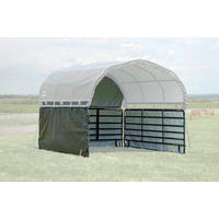 ZELTGARAGE SEITENTEILE  - Dunkelgrün, Basics, Kunststoff (370/150cm) - Ambia Garden
