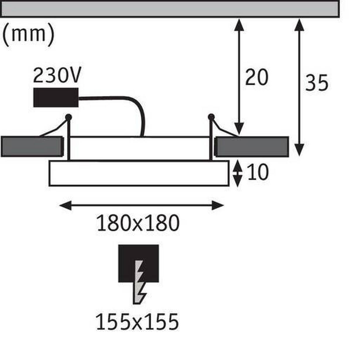 LED-PANEEL 92949 18/18 cm   - Weiß, Basics, Kunststoff (18/18cm) - Paulmann