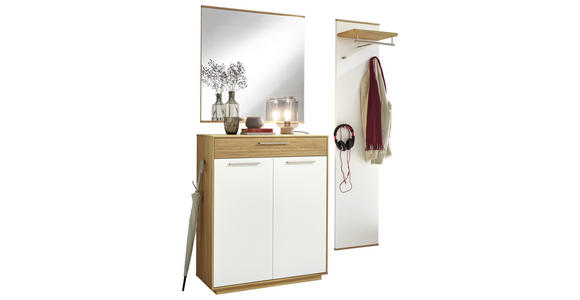 GARDEROBE 3-teilig in 140/195/37 cm - Eichefarben/Weiß, Design, Holz/Holzwerkstoff (140/195/37cm) - Novel