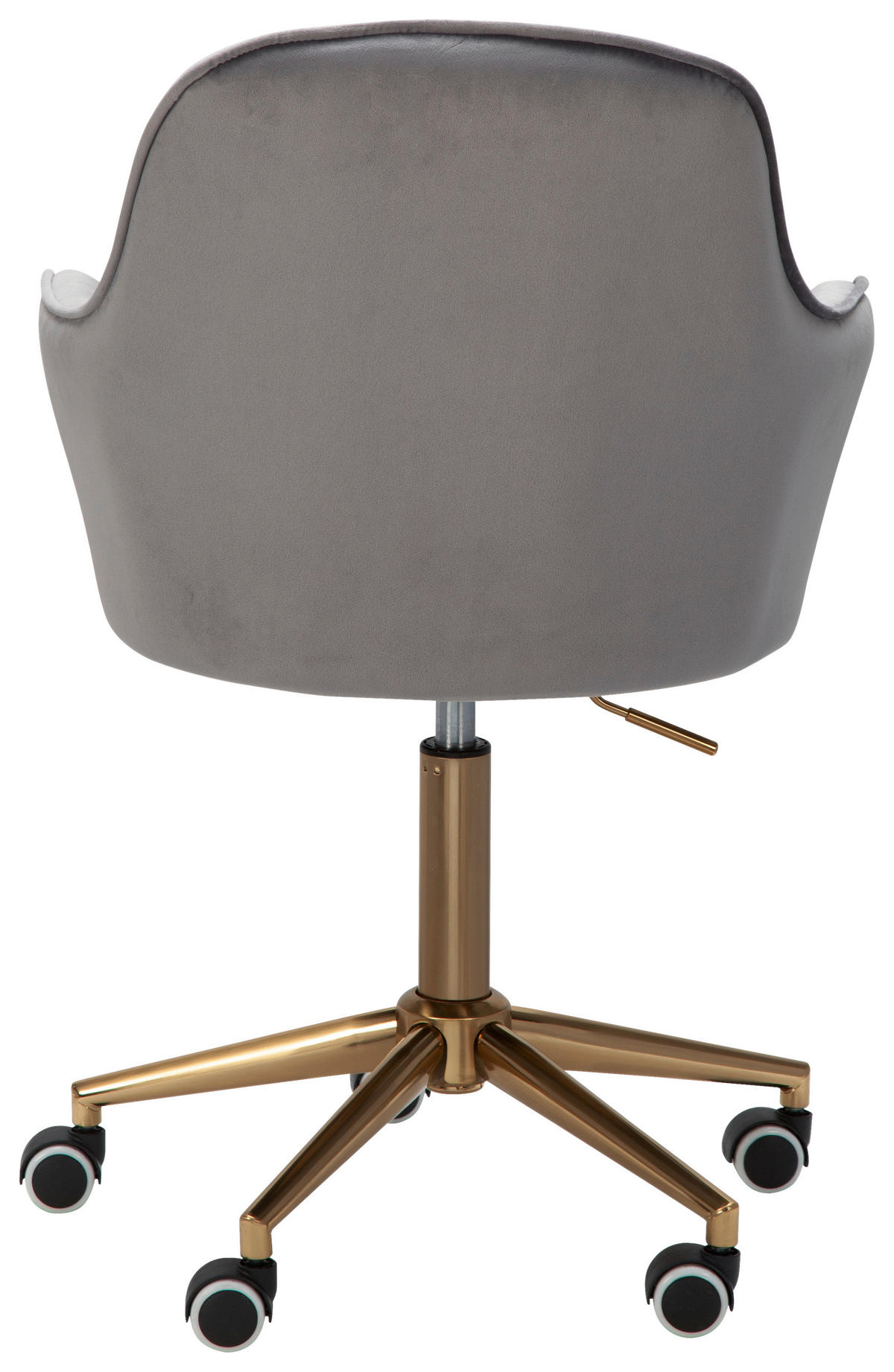 OTOČNÁ STOLIČKA, zamat, sivá - sivá/zlatá, Konventionell, kov/textil (54/105/52cm) - MID.YOU